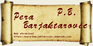Pera Barjaktarović vizit kartica